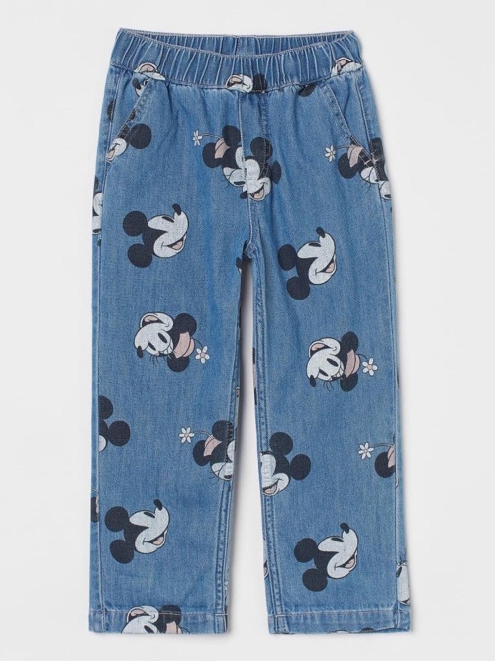 H&M Disney Mickey Mouse Kids Denim Paperbag Jeans ~ Size 7-8